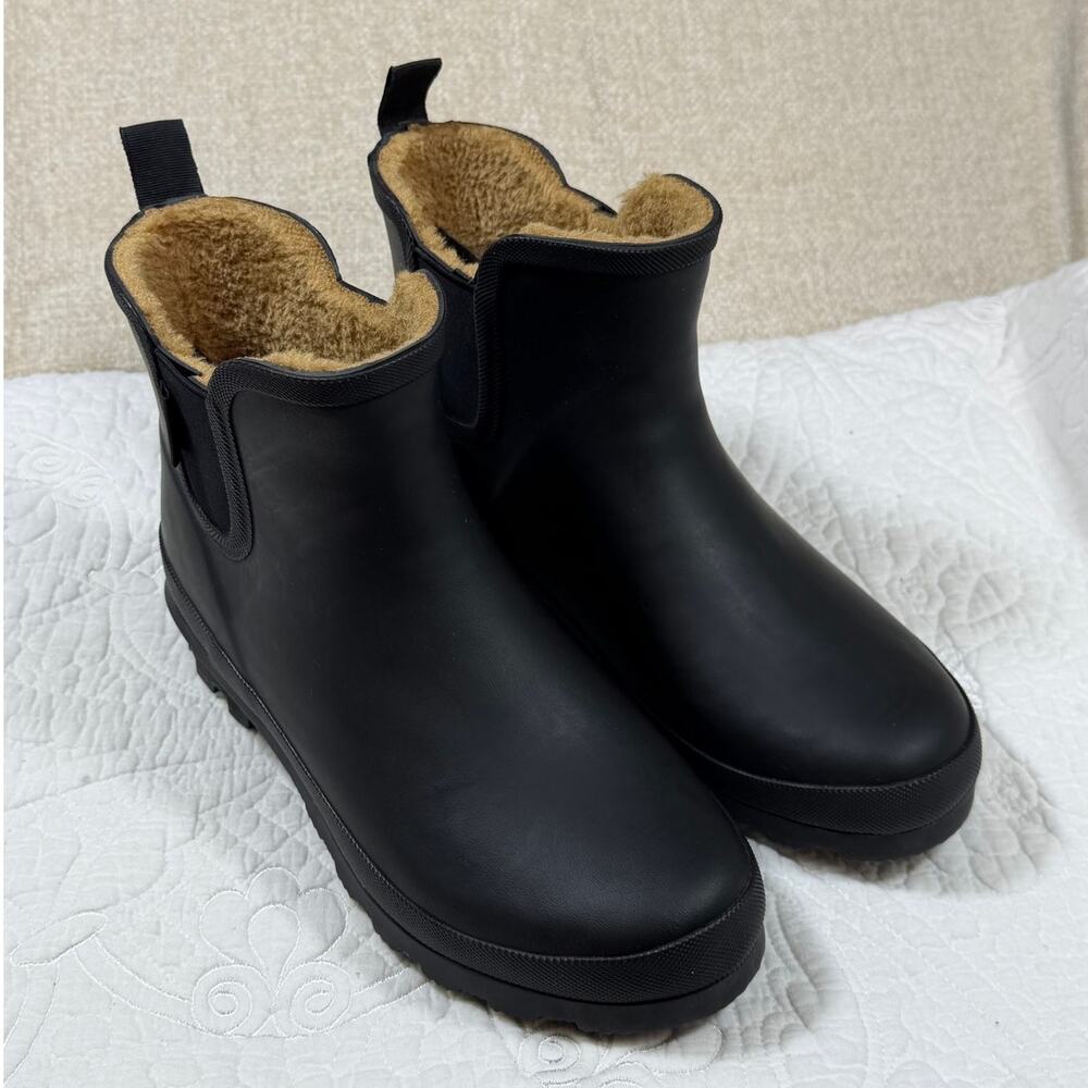 Chooka Women 8 Black Rain Boots Waterproof Pull On Rubber Ankle Outdoor Rainy